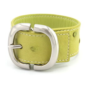 プラダ ブレスレット ライトグリーン オーストリッチ 中古 アクセサリー バングル 腕輪 エキゾチックレザー ダチョウ レディース PRADA