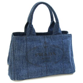 プラダ トートバッグ カバパ B1877B ブルー デニム 中古 ハンドバッグ ロゴ 鞄 DENIM レディース PRADA