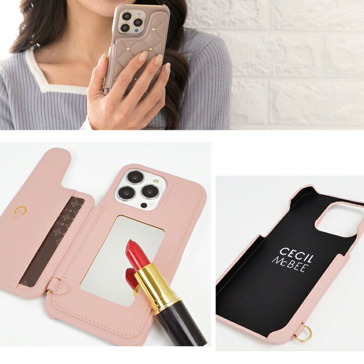 楽天市場 Iphone14 Iphone14pro ケース カード収納 ミラー付き Iphone13 Iphone13pro ケース Iphonese Iphone8 ケース Cecil Mcbee キルティング 背面ケース セシルマクビー ブランド スマホケース おしゃれ かわいい 可愛い アイフォン14プロ 鏡 マグネット