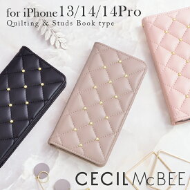 【クーポン利用で15％OFF】iPhone14 ケース iPhone14Pro 手帳型 iPhone13 ケース CECIL McBEE「キルティング 手帳ケース」セシルマクビー ミラー付き アイフォン14プロ アイフォン13 おしゃれ 大人 可愛い かわいい スタンド マグネット ブランド スマホケース 鏡