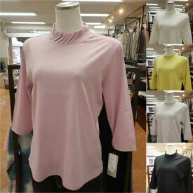 【40%off】Donnez-Moi♪タックデザインハイネックの七分袖カットソー♪