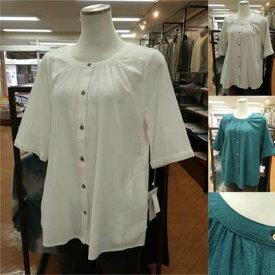【40%off】Donnez-Moi♪コットン布帛の六分袖ブラウス♪