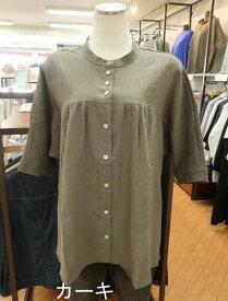 【40%off】ivory beads♪ミニハイネックの五分袖ブラウス♪