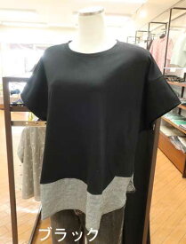 【40%off】ivory beads♪カットソーと布帛のコラボプルオーバー♪