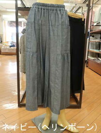 【40%off】ivory beads♪ダンガリー素材の布帛ガウチョパンツ♪