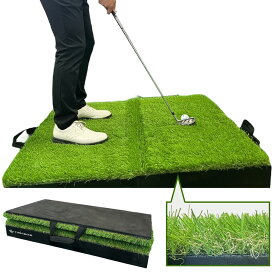 【お買い物マラソン】 ゴルフ 練習 傾斜 マット 斜面 折り畳み 折畳 ラフ芝 100cmx100cm アプローチ 人工芝 屋内用 屋外用 ShareFunN