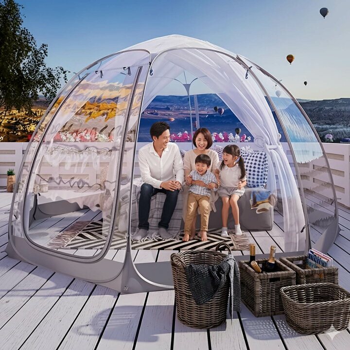 楽天市場】SharefunN MGC サンルームテント バブルテント 星が見えるテント パノラマビュー 3.4×3.4×2.2m 簡単設営 透明 温室  透明 キャンプ 庭 アウトドア グランピング ドーム ポップアップ PVC 即日出荷 : MGC colortree エアーテント 室内テント  大人用室内テント ... Jopsavm 耐風 耐雪 バブルテント 360° 透明 ドーム 防水 防寒 設計 簡単 設営 5分 収納 コンパクト ガーデン キ
