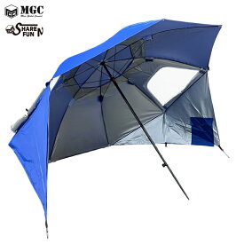 ShareFunN MGC スポーツブレラ パラソル タープ テント スポーツ観戦 傘 キャノピー UVカット 2人用 三人用 簡単組立 簡易的 折り畳み 釣り 日除け サンシェード ビーチ 日傘 海用 アウトドア キャンプ 野外フェス