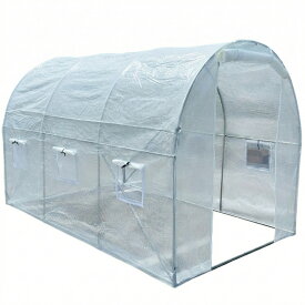 MGC ビニールハウス 大型温室 ウォークイン仕様 3m×2m×2m 耐風耐久性 強化PE素材 家庭菜園用 日本語説明書 ShareFunN
