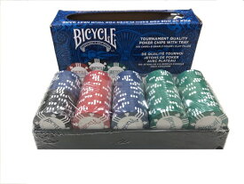 【BICYCLE】【カジノ用品】BICYCLE POKER CHIP100 ≪バイスクル ポーカーチップ100枚セット（トレイ付）≫ 【POKER】