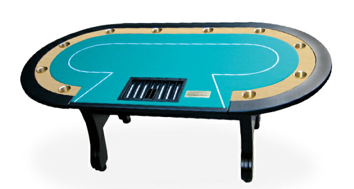 第一ネット 折りたたみ式 ポーカーテーブル 9人用 楕円形 カップホルダー付き チップトレイ テキサス ホールデム カジノ レジャーゲーム 瞬間収納 