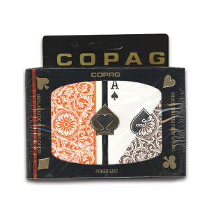 【トランプ】【ポーカー】COPAG PLASTIC POKER SIZE Orange/Brown（コパッグ ポーカーサイズ オレンジ/ブラウン）