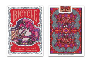 �y�g�����v�z BICYCLE ELEGANT CAROUSEL PLAYING CARDS RED ��o�C�X�N�� �G���K���g �J���[�Z�� �ԁ�y�l�R�|�X�Ή��z