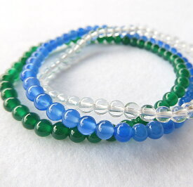 4mm シンプル天然石ブレスレット 2本 3本と重ねて パワーストーン効果上げ上げ