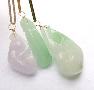 【クラフトWEEK】翡翠 ナチュラル ジェダイト彫刻 10KGF ヒスイチャーム