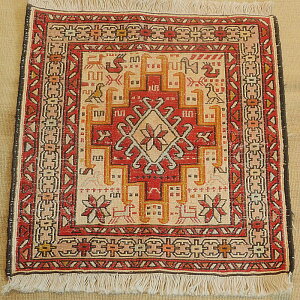 シルクスマック ペルシャ産 51x53cm 新品 タペストリーサイズ New Carpet from Perusia
