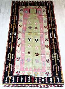 オールドキリム チョルム産 227x125cm ソファ前サイズ キリム カーペット 絨毯 ラグ オールドキリム インテリア アンティーク ヴィンテージ トライバル おうち時間 プリミティブ トルコ ター