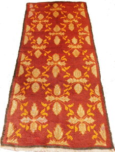 トルコじゅうたん デニズリ産 OLDじゅうたん 40年物 202x96cm 手織り ソファ前 リビングサイズ オールド絨毯 カーペット ラグ ヴィンテージ アンティーク