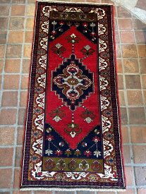 オールドじゅうたん ヤヒヤル産 198x93cm 45年物 ソファ前サイズ　Old Carpet from Turkey