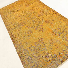 トルコ絨毯 手織り ソファ前 213x112cmリビングサイズ オールド絨毯　 カーペット ラグ ヴィンテージ アンティーク トライバル