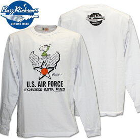 BUZZ RICKSON'S（バズリクソンズ）スヌーピーコラボ BR×PEANUTS SNOOPY L/S T-SHIRT『U.S. AIR FORCE』BR69275-101 White