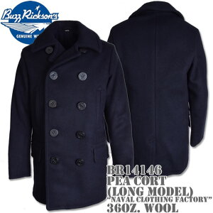 BUZZ RICKSON'SioYN\YjType PEA COATiLONG MODELj36oz Wool/Wool LiningwNAVAL CLOTHING FACTORYxBR14146
