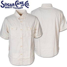 SugarCane（シュガーケーン）WHITE CHAMBRAY S/S WORKSHIRT（シャンブレーワークシャツ）SC37942-401 White