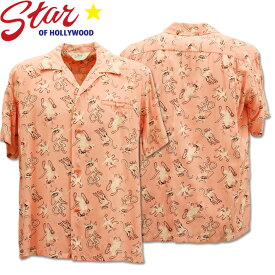 Star OF HOLLYWOOD（スターオブハリウッド）Open Shirt『FANCY CATS』SH38637-165 Pink