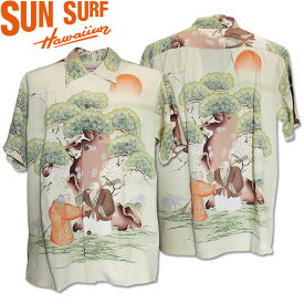 SUN SURF（サンサーフ）アロハシャツ HAWAIIAN SHIRT『SPECIAL EDITION/FLOWER BLOOMING FOLKTALE』SS39231-133 Beige
