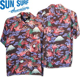SUN SURF（サンサーフ）アロハシャツ HAWAIIAN SHIRT『TEAM OF DRAGONS』SS39227-119 Black