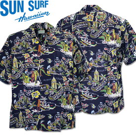 SUN SURF（サンサーフ）アロハシャツ HAWAIIAN SHIRT『SPECIAL EDITION/HAWAIIAN WONDERLAND』SS39272-128 Navy