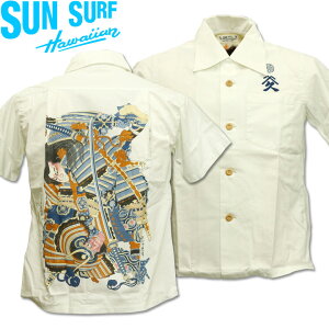 SUN SURFiTT[t×{̈ӏjAnVc HAWAIIAN SHIRTwk/ҊGxSS37652-105 Off WhitebAnVc Y ba h    G `[tbJ݃Vc [100b
