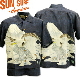 SUN SURF（サンサーフ）アロハシャツ HAWAIIAN SHIRT『SPECIAL EDITION/一富士二鷹三茄子 EAGLE & Mt.FUJI』SS38850-128 Navy