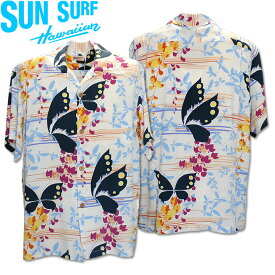 SUN SURF（サンサーフ）アロハシャツ HAWAIIAN SHIRT『FLUTTERING BEAUTY』SS39027-105 Off White