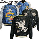 TAILOR TOYO（テーラー東洋）スカジャン ACETATE SUKA『WHITE EAGLE × GOLD DRAGON』TT15491-119 Black/Blue