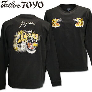 TAILOR TOYO�i�e�[���[���m�j�X�JT�V���c LONG SLEEVE SUKA T-SHIRT EMBROIDERED�wTIGER�xTT69649-119 Black