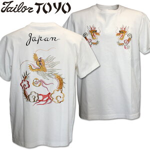 [2026SS�V��!]TAILOR TOYO�i�e�[���[���m�j�X�JT�V���c S/SLEEVE SUKA T-SHIRT EMBROIDERED�wDRAGON�xTT79744-101 White
