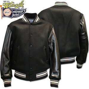 [2025AW�V��!]WHITES VILLE�i�z���C�c�r�� �j30oz. Wool Melton Award Jacket�i�X�^�W�A���W�����p�[�jSOLID WV15807-119 Black/Black�b�X�^�W�����b�A���[�h�W���P�b�g�b�\���b�h�J���[