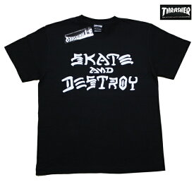 THRASHER Tシャツ SKATE AND DESTROY BLK ブラック TH8103 【 メンズ / スラッシャー Tシャツ / スケーター / ストリート / サーフ / スケート / スラッシャー 半袖 / レゲエ / メール便可 / あす楽 】