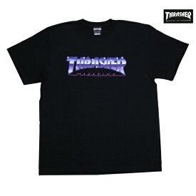 THRASHER Tシャツ MIDNIGHT CHROME TEE TH91228 ブラック BLK 【 2019 メンズ / スラッシャー Tシャツ ロゴ / スケーター / ストリート / サーフ / スケート / スラッシャー 半袖 / レゲエ / メール便可 / あす楽 】