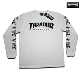 THRASHER 長袖Tシャツ MULTI-E WHT TH93159 ホワイト【 2019 メンズ ロンT / スラッシャー 長袖 Tシャツ / スケーター / ストリート / サーフ / スケートボード / レゲエ / メール便可 / あす楽 】