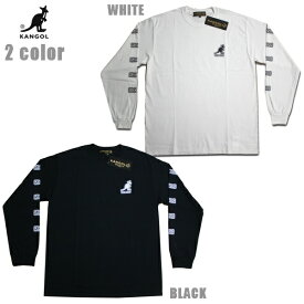 KANGOL 長袖Tシャツ FUTURASTIC LOGO KG L/S TEE　LCT0085 ホワイト ブラック 【 2020 カンゴール 長袖Tシャツ / メンズ ロンT / ストリート / スケーター / メール便可 / あす楽 】