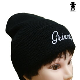 GRIZZLY ニットキャップ GRIZZLY SCRIPT BEANIE vigr2041105 ブラック BLK 【 2020 グリズリー CAP / メンズ ビーニー /スケーター スケボー スケートボード/ B系 / メール便可 / あす楽 】