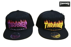 THRASHER キャップ FLAME LOGO ポリエステルサージ 平ツバ キャップ THR-C05 【 2021 メンズ CAP / スラッシャー キャップ / スケーター / ストリート / サーフ / スケート / スラッシャー スナップバック 帽子 / レゲエ / あす楽 】