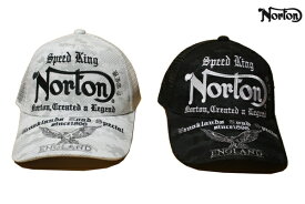 Norton メッシュキャップ モノクロ迷彩CAP 212N8704 ホワイト ブラック 【 2021 ノートン キャップ / メンズ CAP / 刺繍 / バイカー / カモ柄 ミリタリー アーミー/ あす楽 】