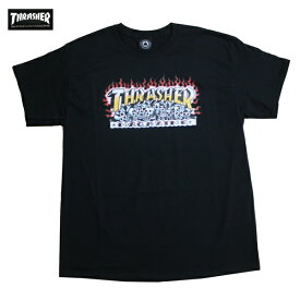 THRASHER Tシャツ KRAK SKULLS S/S TEE 311528 ブラック 黒【 2021 メンズ / スラッシャー Tシャツ / USA モデル スケーター / ストリート / サーフ / スケート / スラッシャー スカル ドクロ / レゲエ / メール便可 / あす楽 】