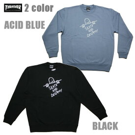 THRASHER トレーナー GONZ DESTROY CREW TH94267PL ブラック ACID BLUE 【 2022 メンズ / スラッシャー スウェット / スケーター / ストリート / サーフ / スケート / スラッシャー 長袖 / レゲエ / あす楽 】