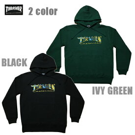 THRASHER パーカー GLYPHIC HOODIE TH95334 ブラック グリーン プルオーバー フーディー 【 2022 メンズ / スラッシャー スウェット / スケーター / ストリート / サーフ / スケート / スラッシャー 長袖 / レゲエ / あす楽 】