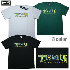 THRASHER Tシャツ GLYPHIC S/S TEE TH91334i ホワイト ブラック グリーン【 2022 メンズ Tシャツ / スラッシャー Tシャツ / スケーター / ストリート / サーフ / スケート / スラッシャー 半袖 / レゲエ / メール便可 / あす楽 】