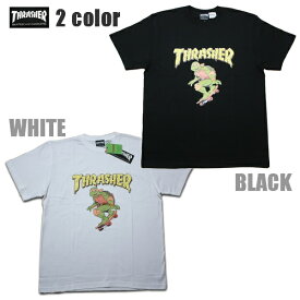 THRASHER Tシャツ TURTLES S/S TEE THTUR-ST002 ホワイト ブラック【 タートルズ コラボ アメコミ 2022 メンズ Tシャツ / スラッシャー Tシャツ / スケーター / ストリート / サーフ / スケート / スラッシャー 半袖 / レゲエ / メール便可 / あす楽 】